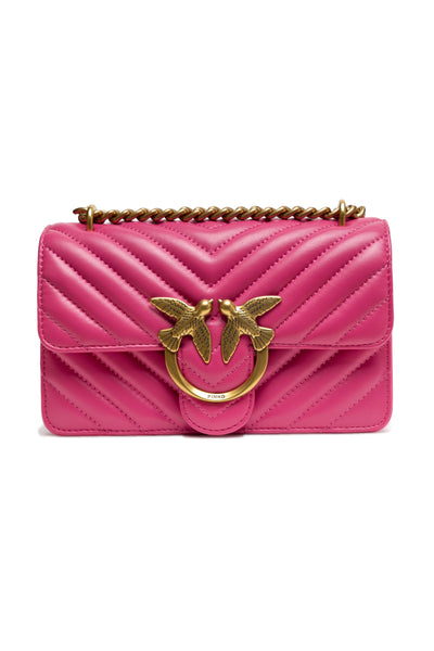 PINKO Pink Love One Mini Chevron Shoulder Bag