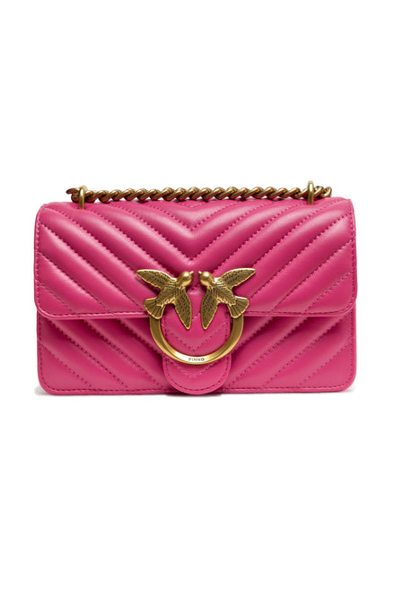 PINKO Pink Love One Mini Chevron Shoulder Bag