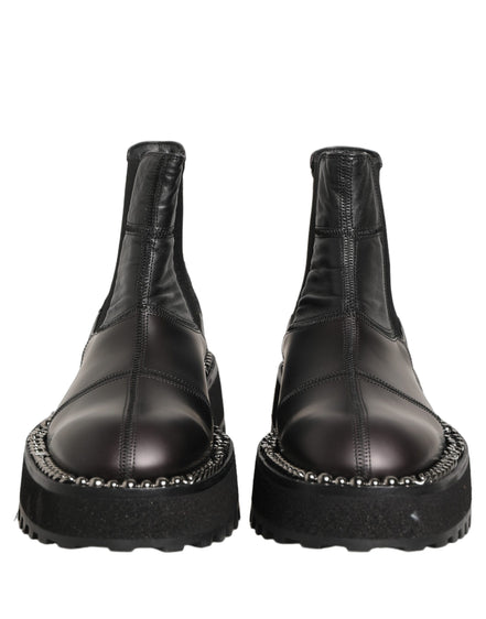 Dolce & Gabbana Chelsea Boots din Piele Neagră