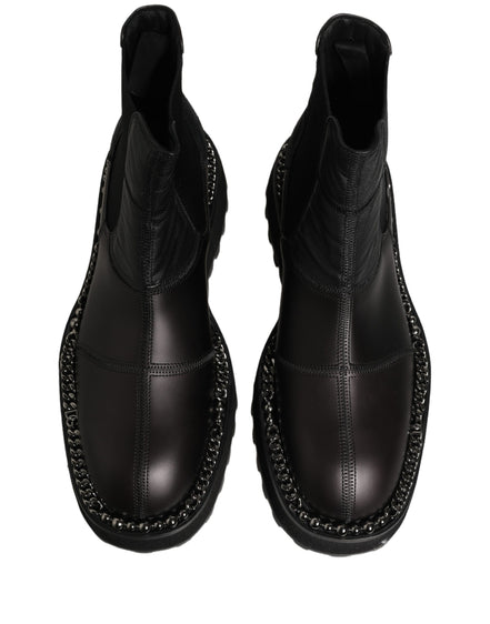 Dolce & Gabbana Chelsea Boots din Piele Neagră