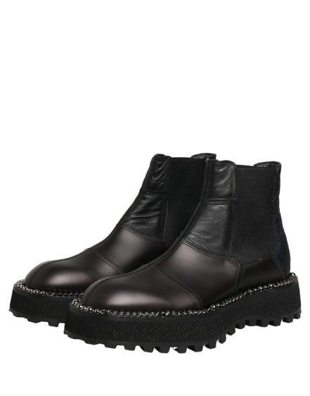 Dolce & Gabbana Chelsea Boots din Piele Neagră