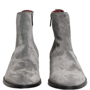 Dolce & Gabbana Gray Suede Leather Chelsea Boots