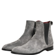 Dolce & Gabbana Gray Suede Leather Chelsea Boots