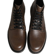 Dolce & Gabbana Brown Perugino Leather Ankle Boots