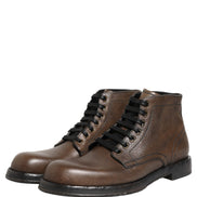 Dolce & Gabbana Brown Perugino Leather Ankle Boots