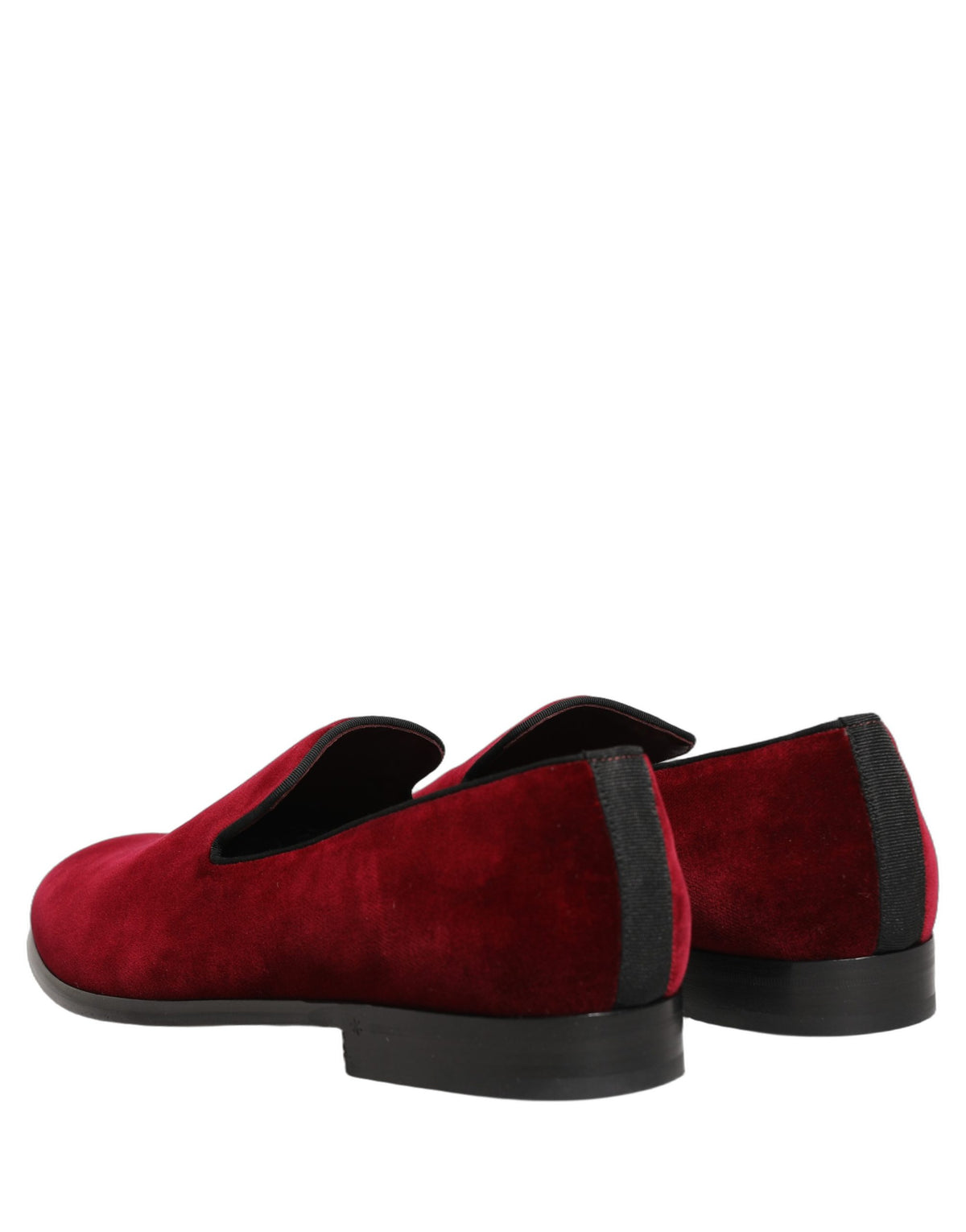 Dolce & Gabbana Maroon Velvet Slip-On Dress Loafers