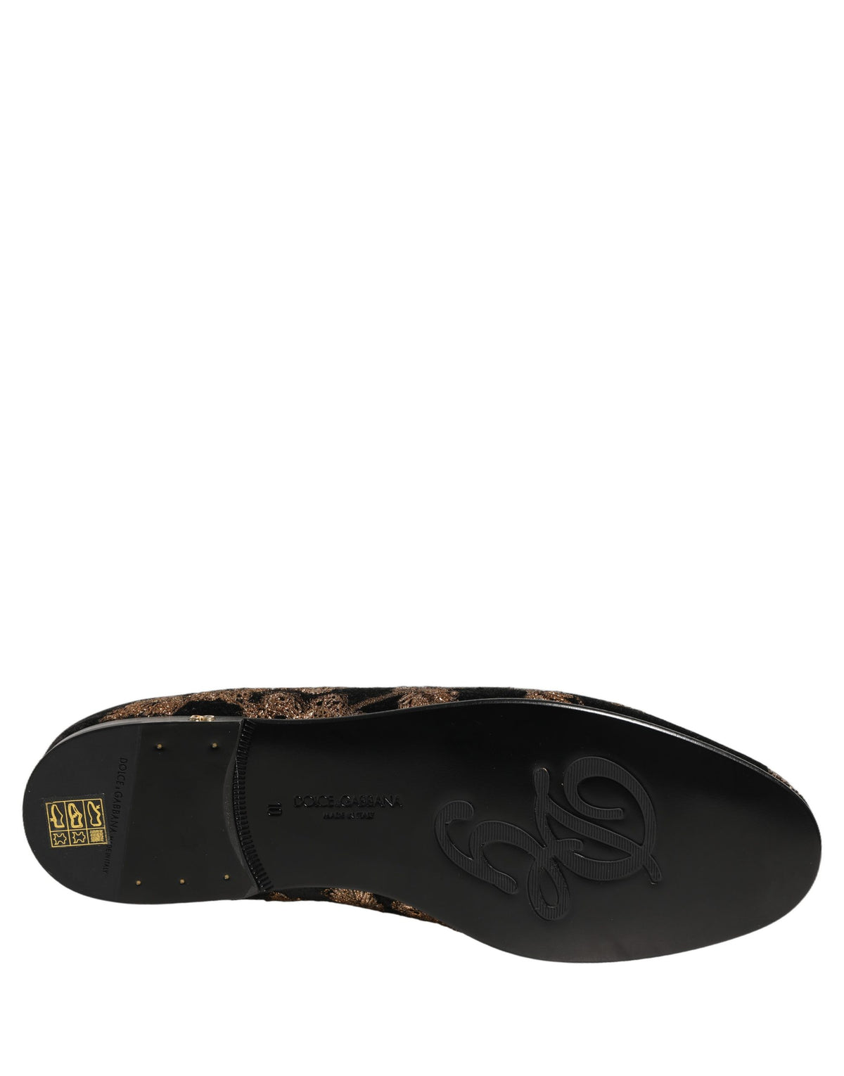 Dolce & Gabbana Black Floral Jacquard Dress Loafers