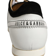 Sneakers Dolce & Gabbana joase din piele întoarsă alb-negru