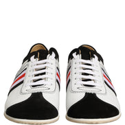 Sneakers Dolce & Gabbana joase din piele întoarsă alb-negru