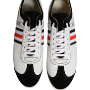 Sneakers Dolce & Gabbana joase din piele întoarsă alb-negru