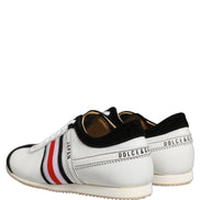 Sneakers Dolce & Gabbana joase din piele întoarsă alb-negru