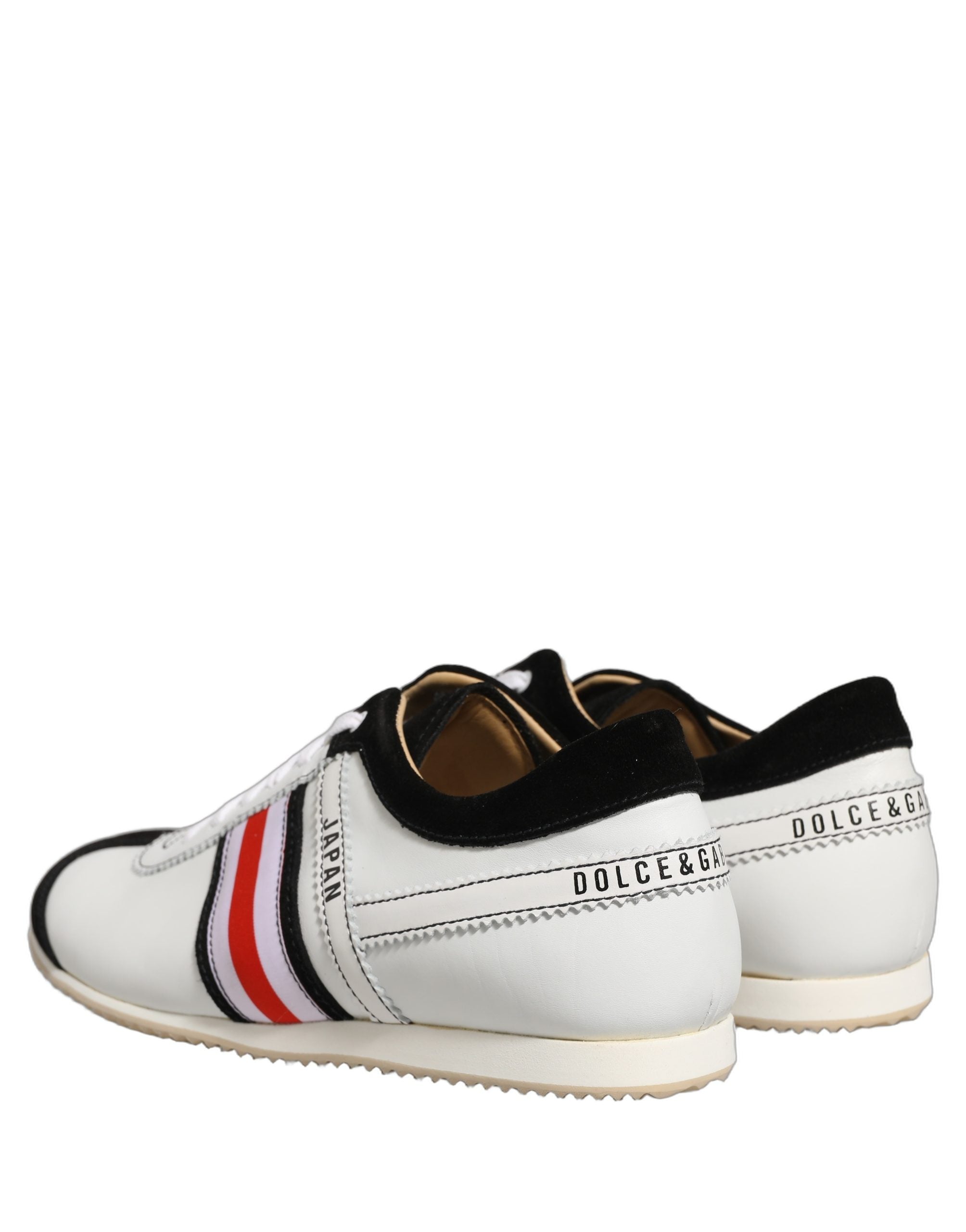 Sneakers Dolce & Gabbana joase din piele întoarsă alb-negru