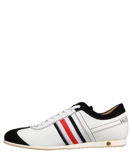 Sneakers Dolce & Gabbana joase din piele întoarsă alb-negru