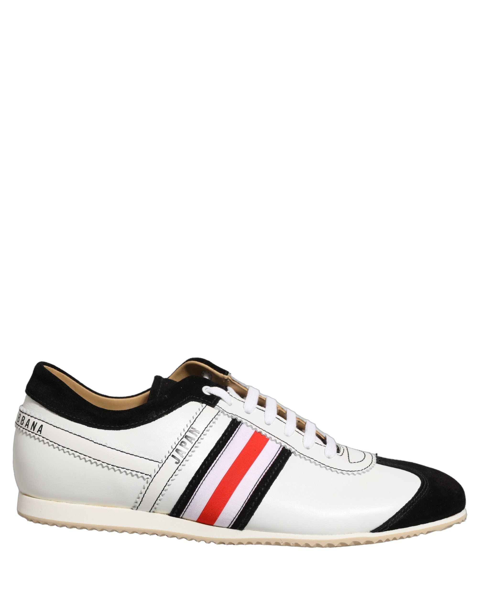 Sneakers Dolce & Gabbana joase din piele întoarsă alb-negru