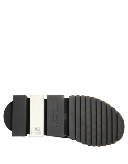 Dolce & Gabbana Black White Sorrento Slip-On Logo Sneakers
