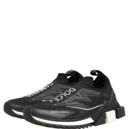 Dolce & Gabbana Black White Sorrento Slip-On Logo Sneakers