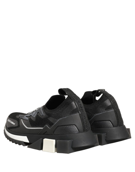 Dolce & Gabbana Black White Sorrento Slip-On Logo Sneakers