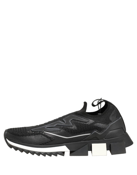 Dolce & Gabbana Black White Sorrento Slip-On Logo Sneakers