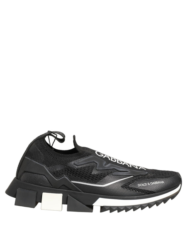 Dolce & Gabbana Black White Sorrento Slip-On Logo Sneakers