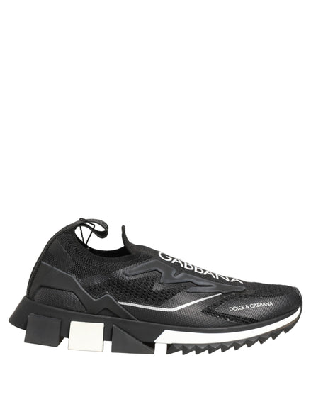 Dolce & Gabbana Black White Sorrento Slip-On Logo Sneakers