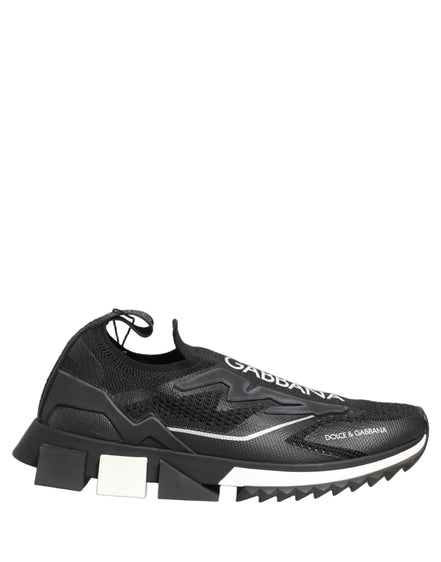 Dolce & Gabbana Black White Sorrento Slip-On Logo Sneakers