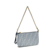 Fendi Blue Cotton Clutch Bag