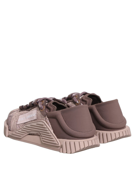 Sneakers joase Dolce & Gabbana NS1 din dantelă roz