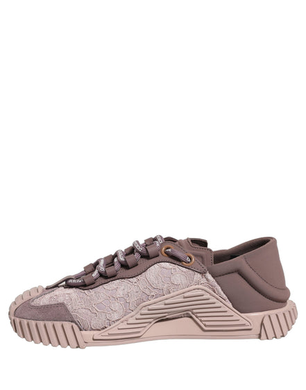 Sneakers joase Dolce & Gabbana NS1 din dantelă roz