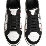 Adidași Dolce & Gabbana albi negri cu logo DG King Patch joși