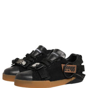 Dolce & Gabbana Pantofi Sport Negri din Piele pentru Bărbați