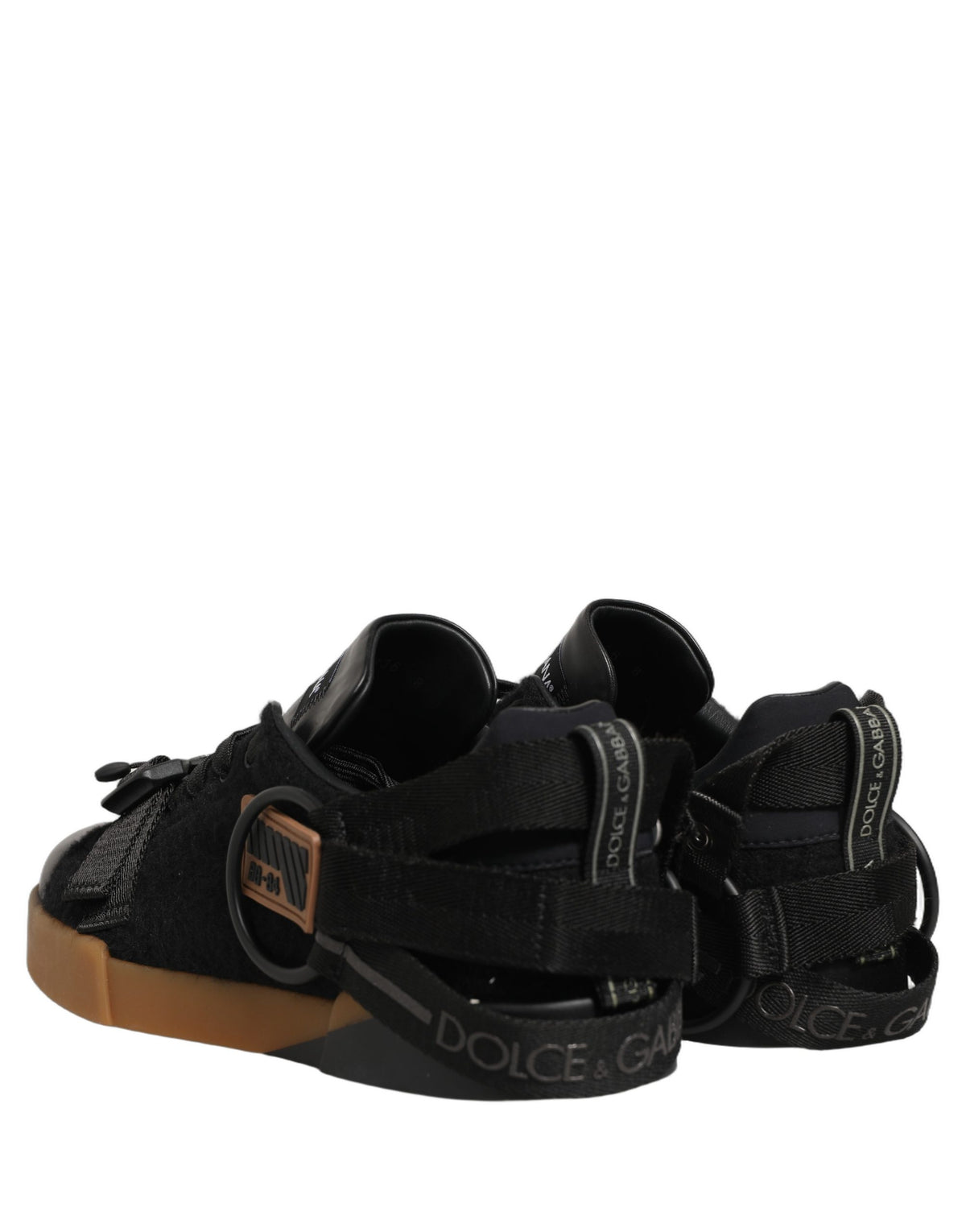 Dolce & Gabbana Pantofi Sport Negri din Piele pentru Bărbați