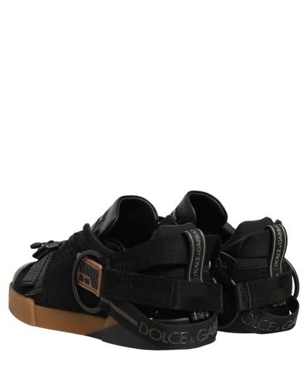 Dolce & Gabbana Pantofi Sport Negri din Piele pentru Bărbați