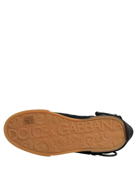 Dolce & Gabbana Pantofi Sport Negri din Piele pentru Bărbați