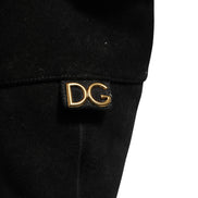 Dolce & Gabbana Cizme Înalte din Piele Întoarsă Negre