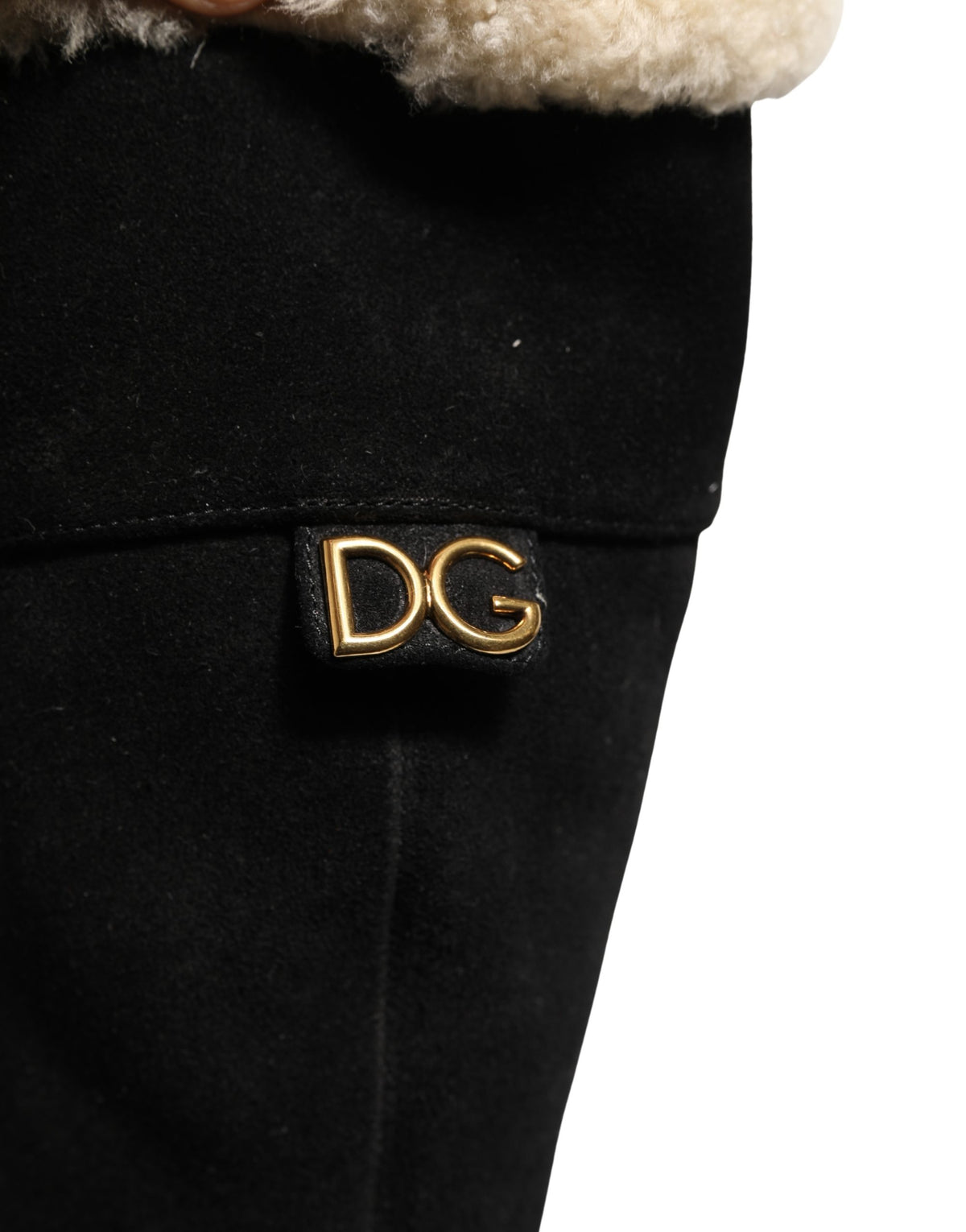Dolce & Gabbana Cizme Înalte din Piele Întoarsă Negre