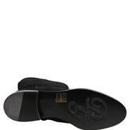 Dolce & Gabbana Cizme Înalte din Piele Întoarsă Negre