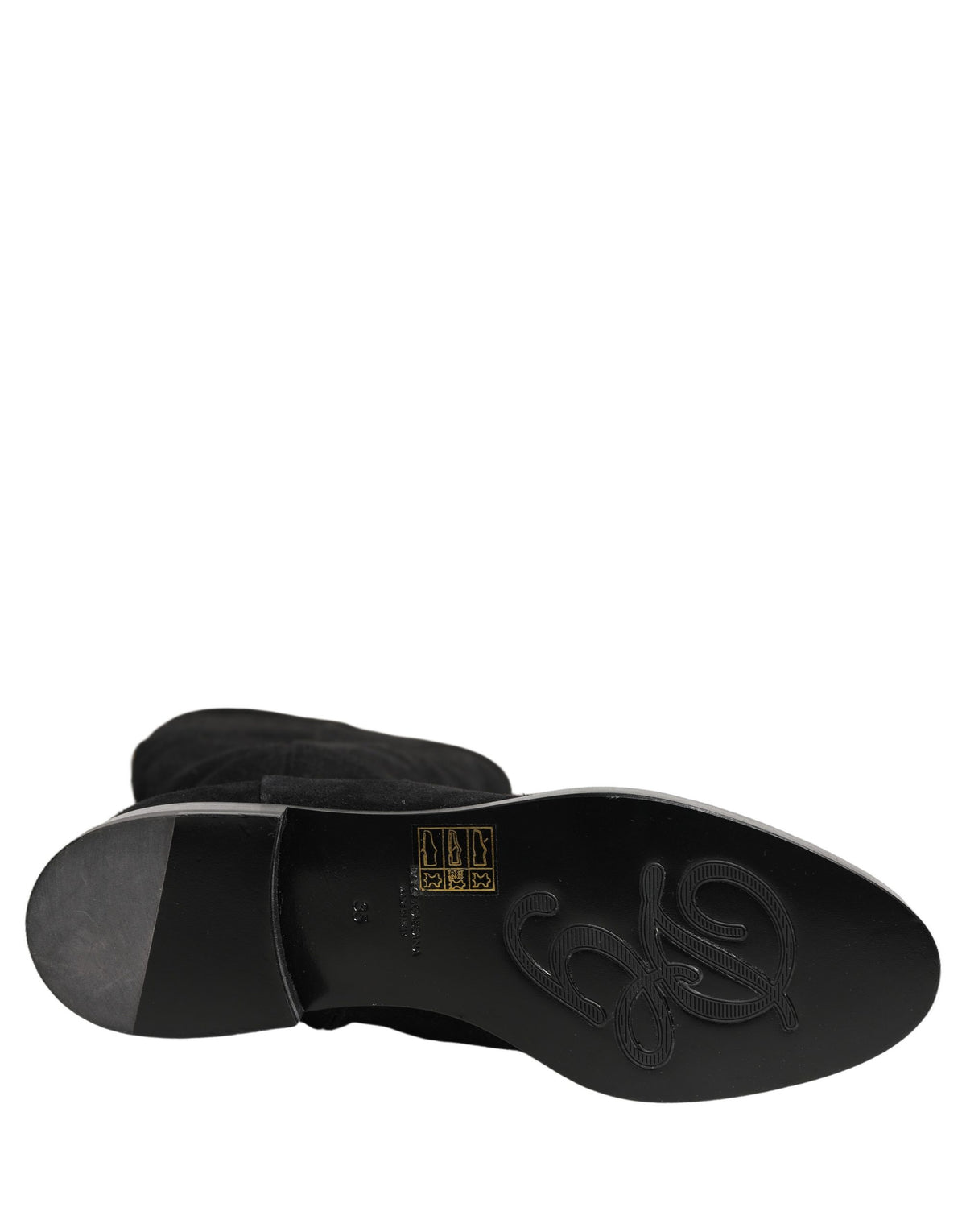 Dolce & Gabbana Cizme Înalte din Piele Întoarsă Negre