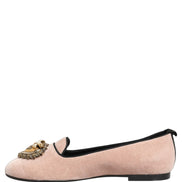 Mocasini Dolce & Gabbana Devotion din catifea roz