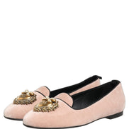 Mocasini Dolce & Gabbana Devotion din catifea roz