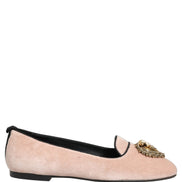 Mocasini Dolce & Gabbana Devotion din catifea roz