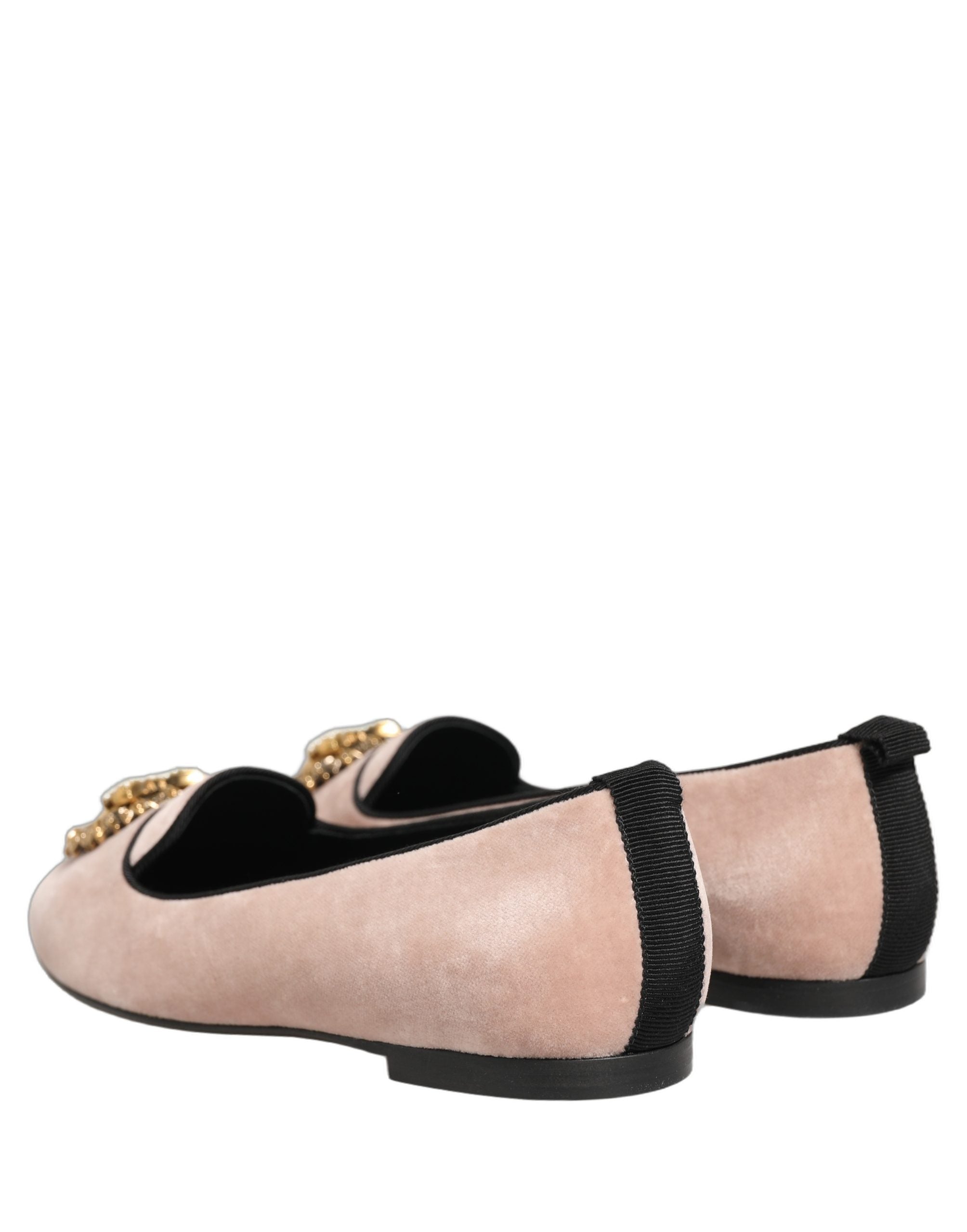 Mocasini Dolce & Gabbana Devotion din catifea roz