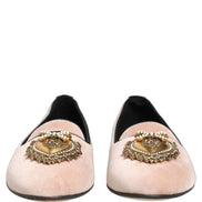 Mocasini Dolce & Gabbana Devotion din catifea roz
