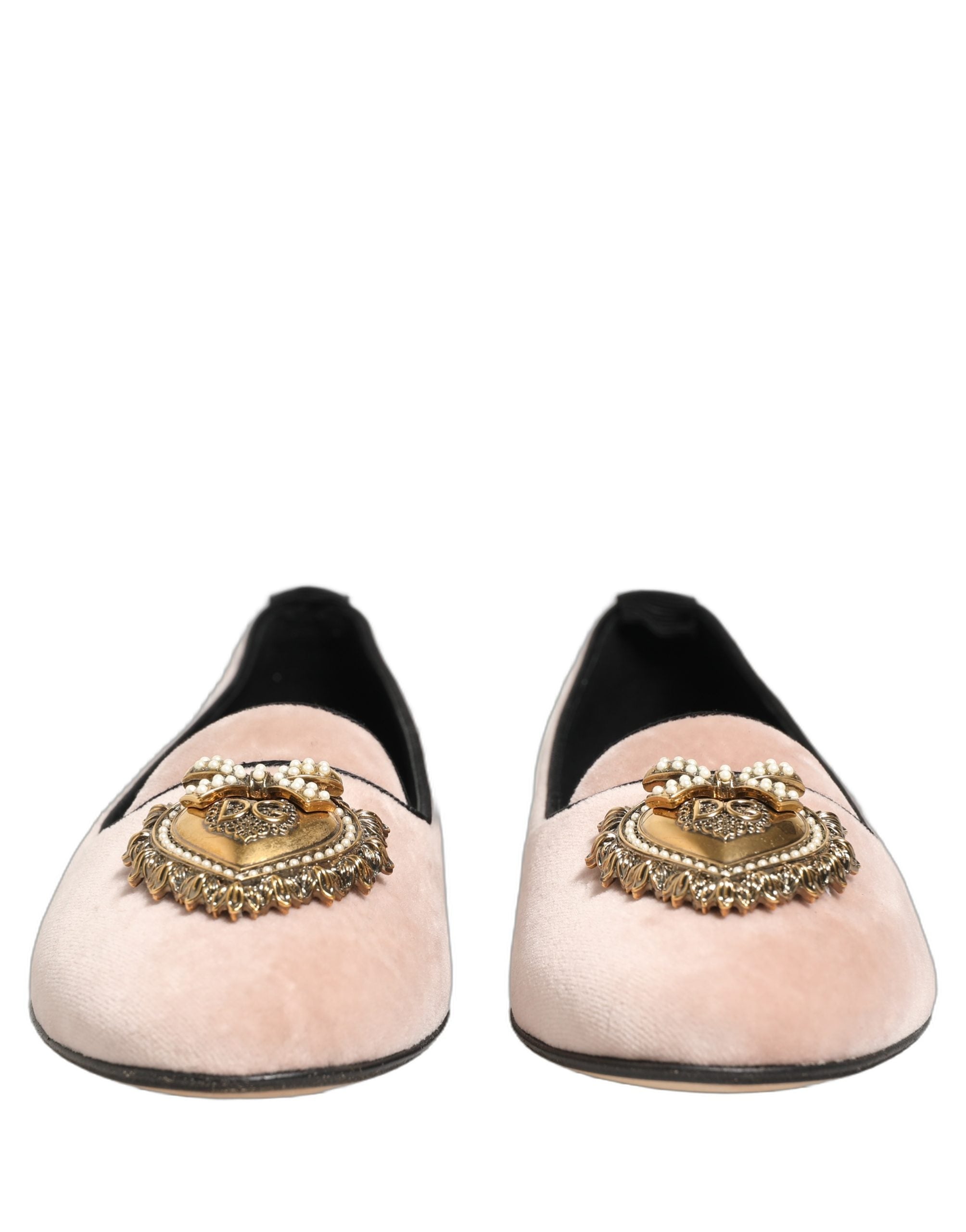 Mocasini Dolce & Gabbana Devotion din catifea roz