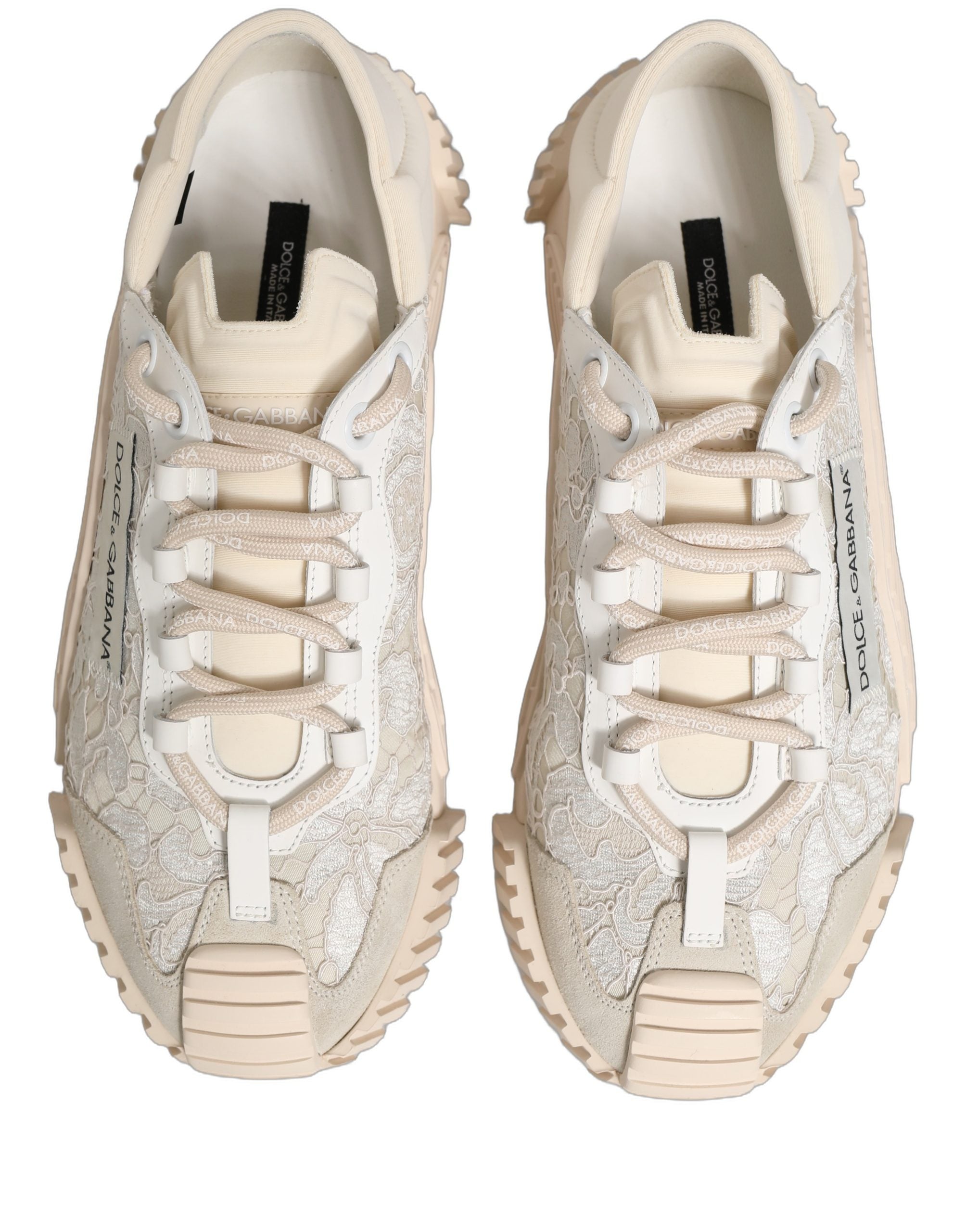 Adidași cu șireturi albe Dolce & Gabbana NS1 Low Top