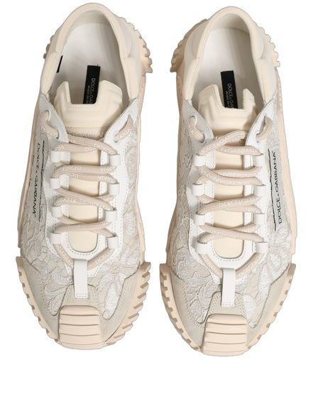 Adidași cu șireturi albe Dolce & Gabbana NS1 Low Top