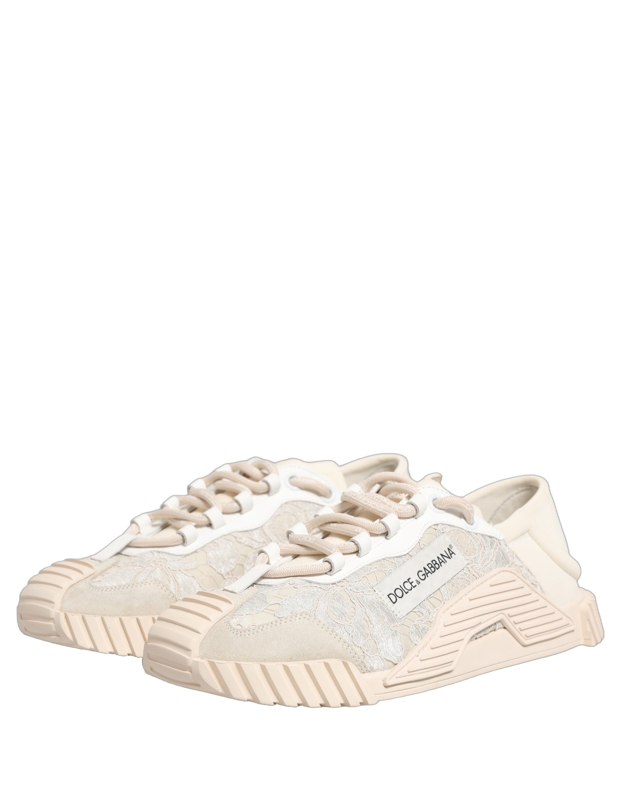 Adidași cu șireturi albe Dolce & Gabbana NS1 Low Top