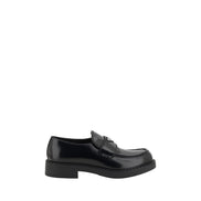 Prada Black Calf Leather Platform Loafers