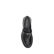 Prada Black Calf Leather Platform Loafers