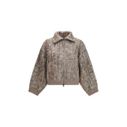 Brunello Cucinelli Cardigan Bej din Mohair