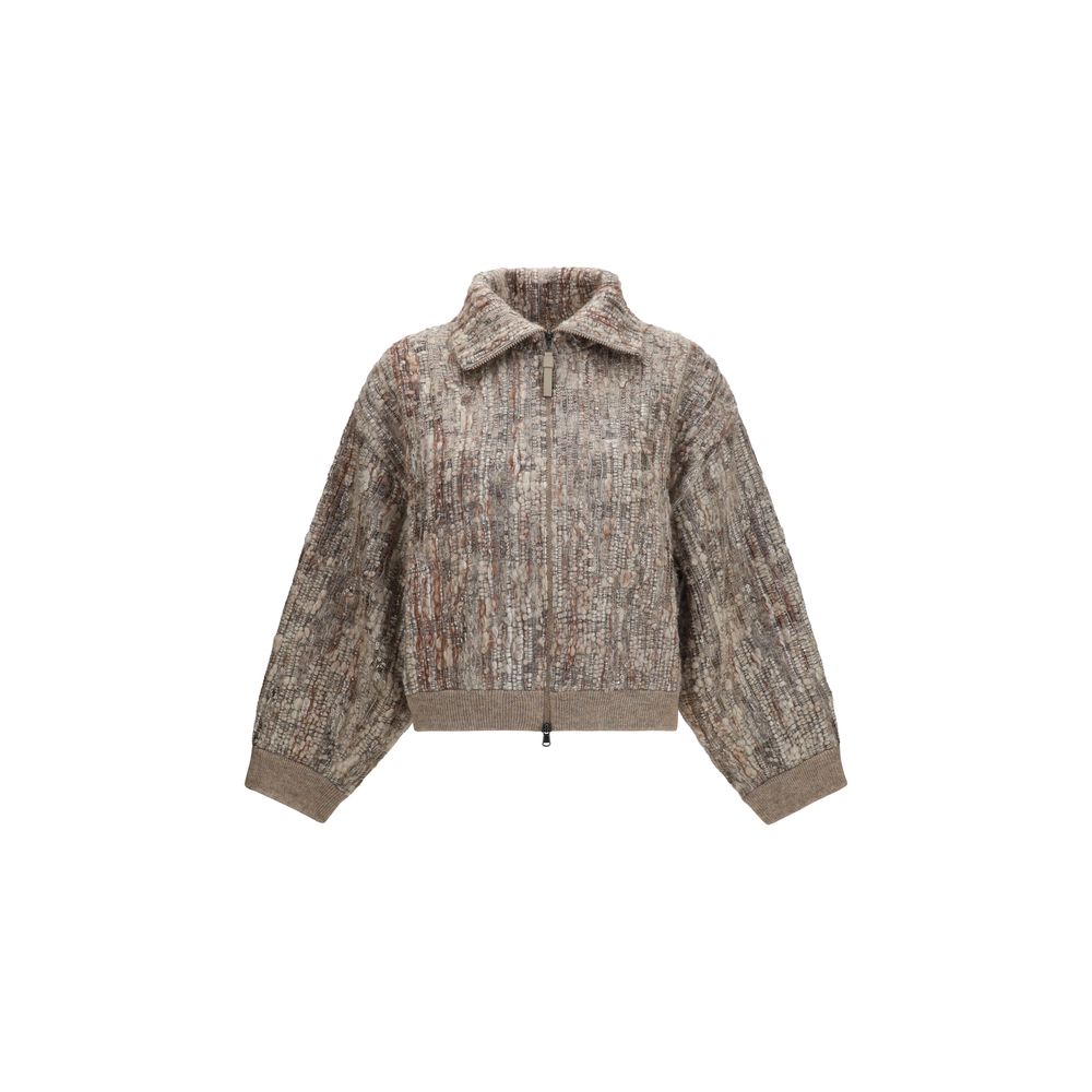 Brunello Cucinelli Cardigan Bej din Mohair
